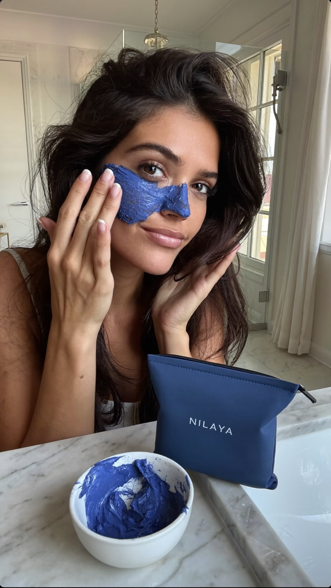 NILAYA customer with blue nila mask — UGC