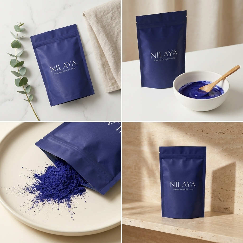 NILAYA ultra-fine pure nila powder — macro detail